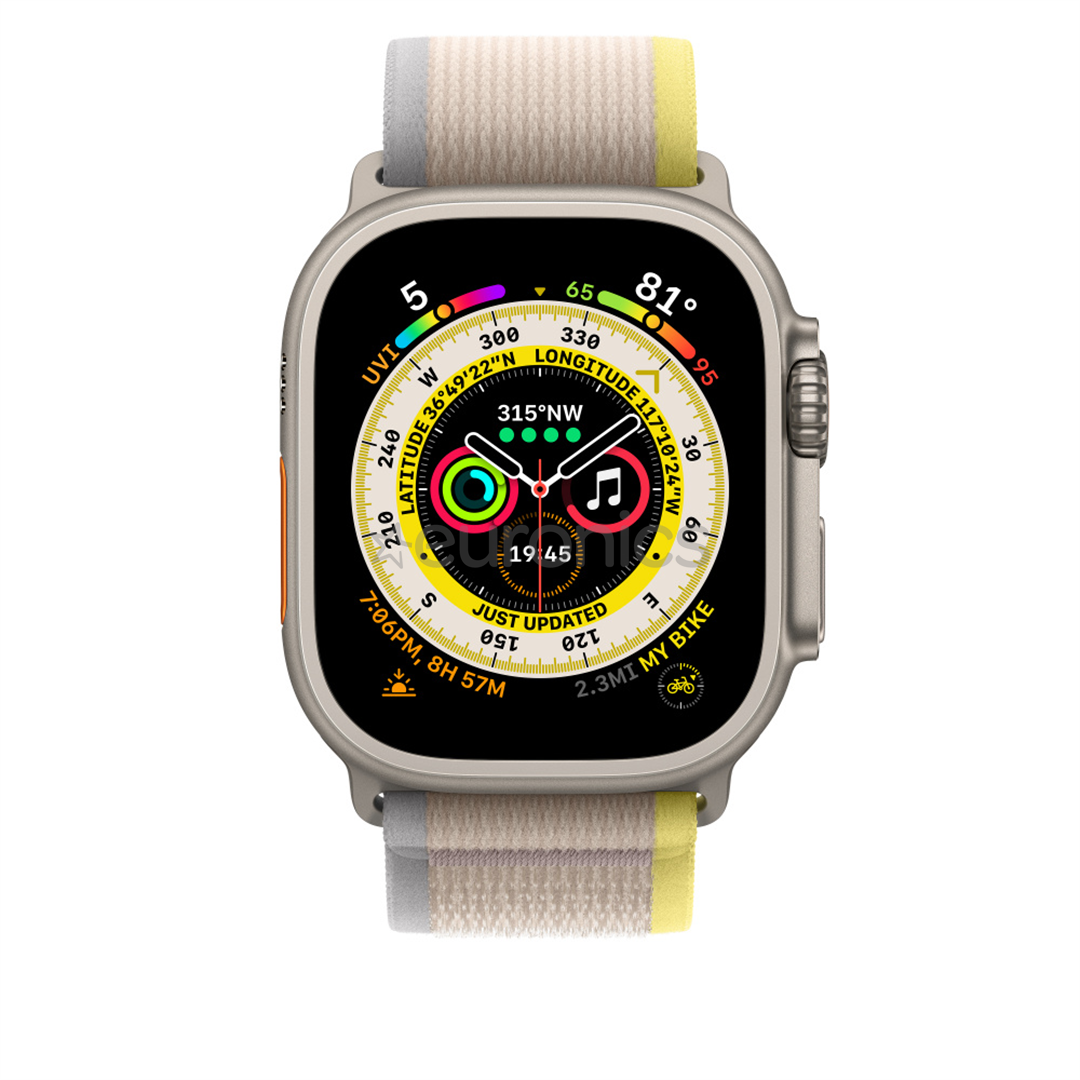 Apple Watch 49 мм, Trail Loop, S/M, желтый/бежевый - Сменный ремешок