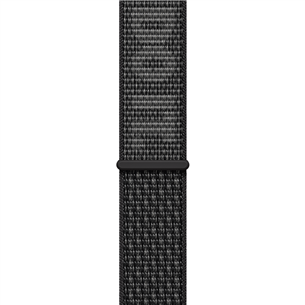 Apple Watch 45mm, Nike Sport Loop, melna - Siksniņa pulkstenim MPJ13ZM/A