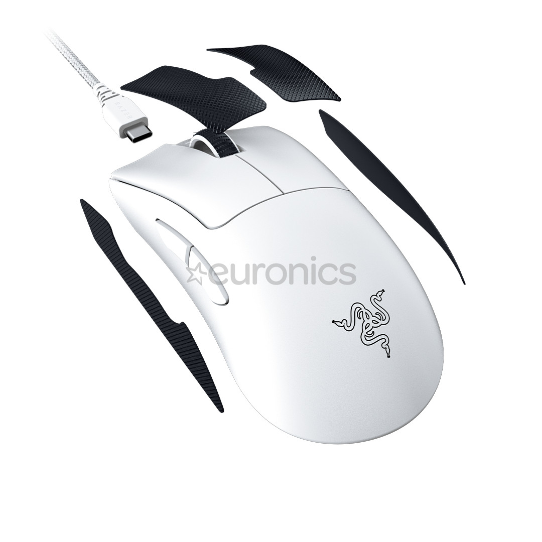 Razer DeathAdder V3 Pro, optiskā, balta - Bezvadu datorpele