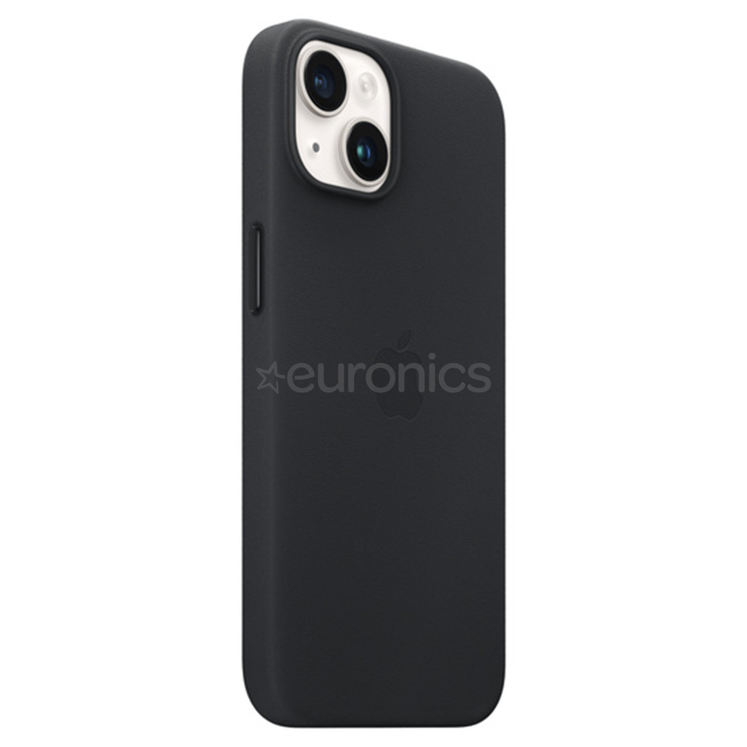 Apple iPhone 14 Leather Case with MagSafe, melna - Apvalks viedtālrunim