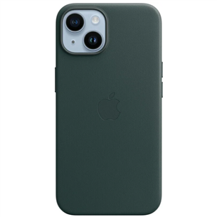 Apple iPhone 14 Leather Case with MagSafe, zaļa - Apvalks viedtālrunim