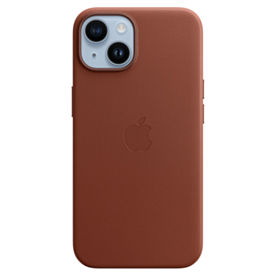 Apple iPhone 14 Leather Case with MagSafe, коричневый - Кожаный чехол