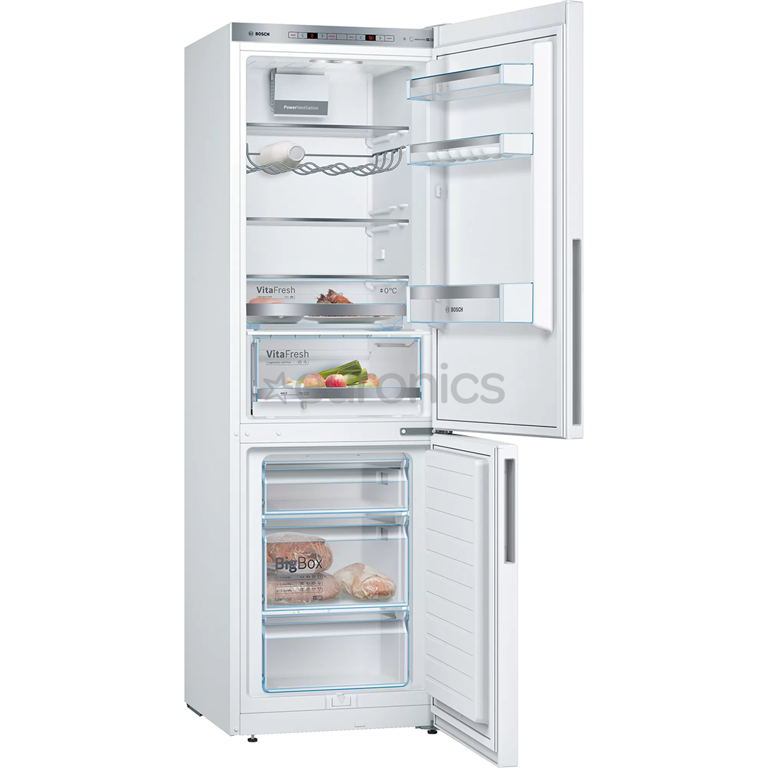 Bosch, Low Frost, augstums 186 cm, 308 L, balta - Ledusskapis