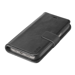 SBS Book Case, iPhone 14, кожа, черный - Чехол для смартфона