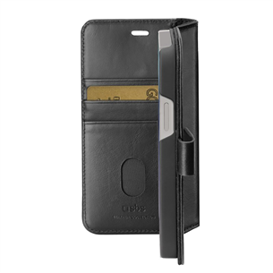 SBS Book Case, iPhone 14 Pro, leather, black - Smartphone case