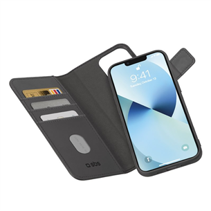 SBS Duo Mag Wallet, iPhone 14, black - Smartphone case