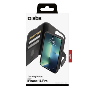 SBS Duo Mag Wallet, iPhone 14 Pro, черный - Чехол для смартфона