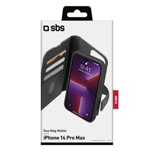 SBS Duo Mag Wallet, iPhone 14 Pro Max, черный - Чехол для смартфона