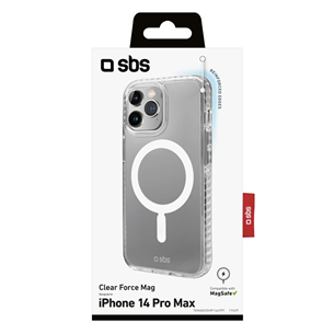 SBS Clear Force Mag, iPhone 14 Pro Max, caurspīdīga - Apvalks viedtālrunim