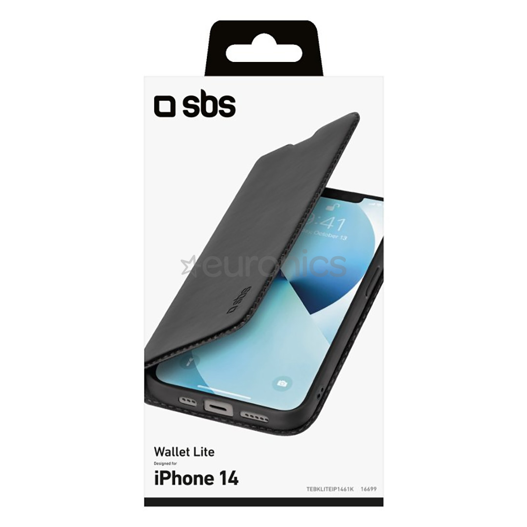 SBS Book Wallet Lite, iPhone 14, melna – Apvalks viedtālrunim