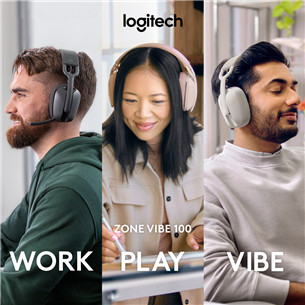 Logitech Zone Vibe 100, melna - Bezvadu austiņas