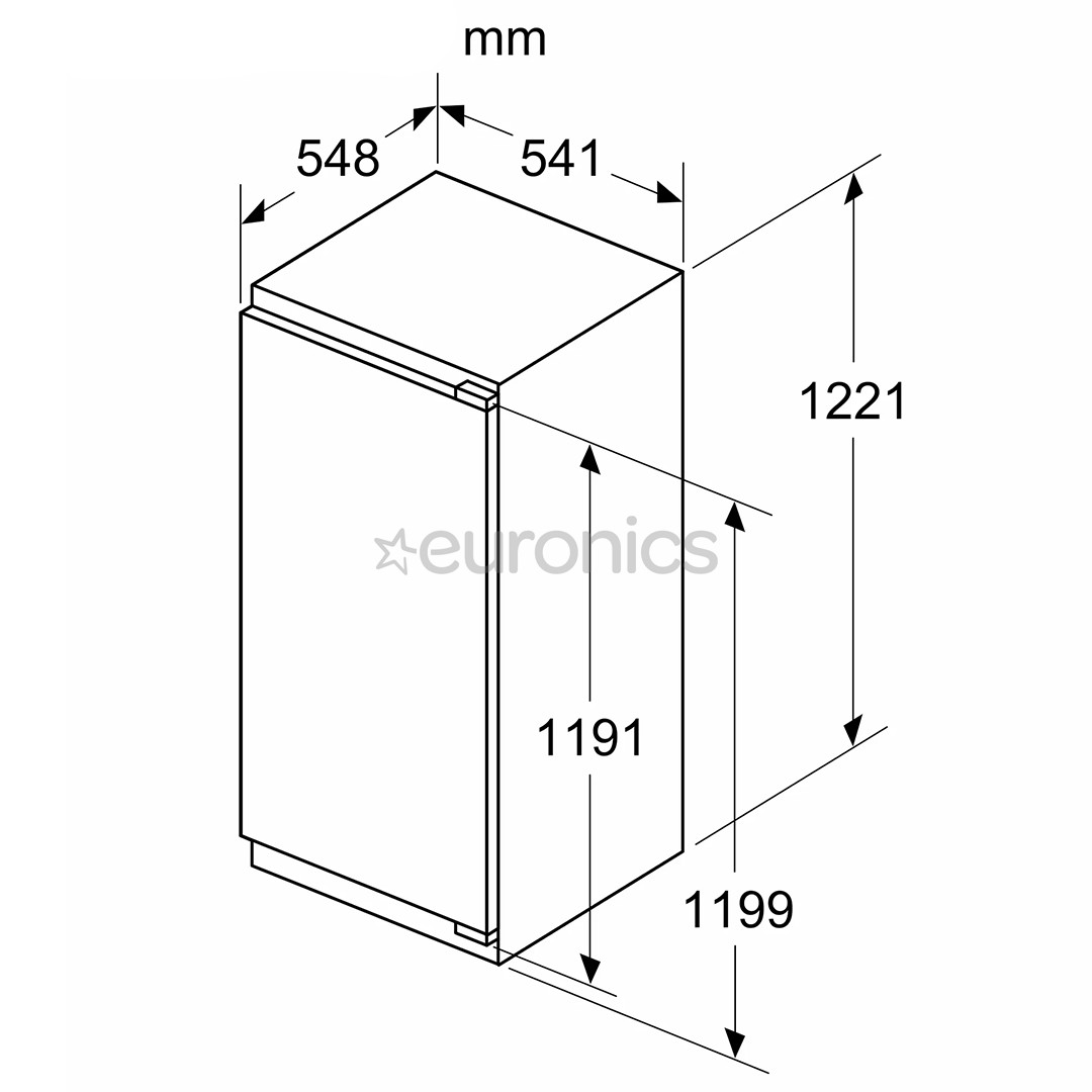 Bosch Serie 4, 204 л, высота 123 см - Интегрируемый холодильный шкаф
