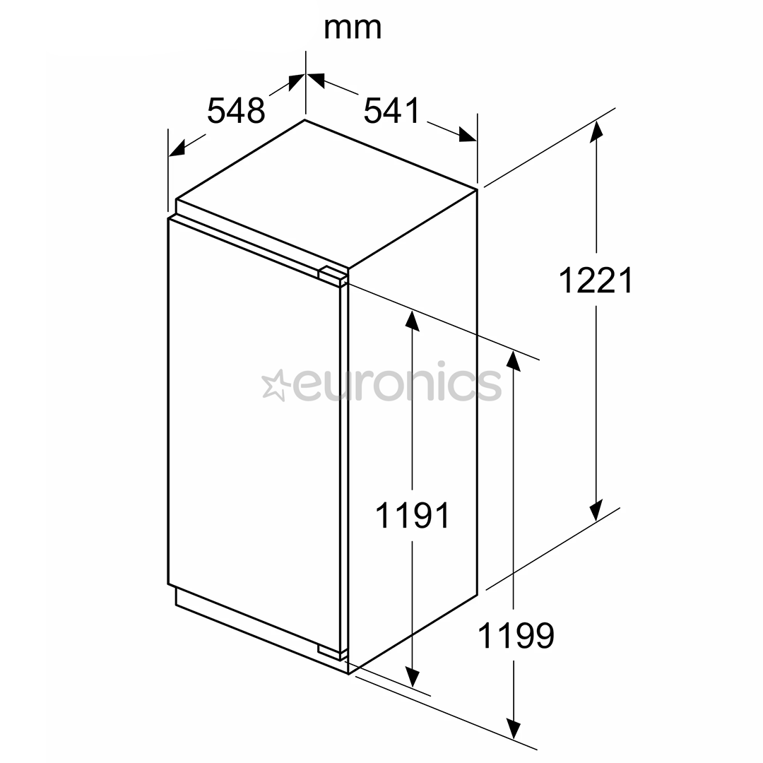 Bosch Serie 4, 204 L, augstums 123 cm - Iebūvējams aukstuma skapis