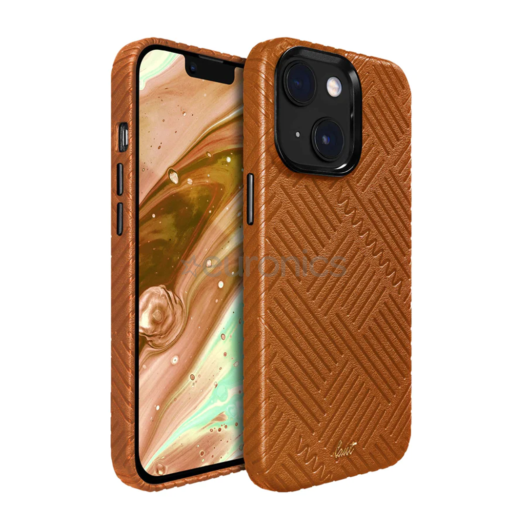 LAUT MOTIF, iPhone 14 Plus, stripes, brūna - Apvalks viedtālrunim