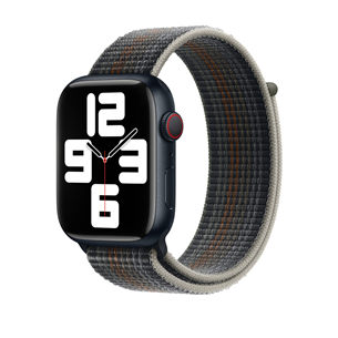 Apple Watch 45 мм, Sport Loop, Extra Large, темно-зеленый/серый - Сменный ремешок