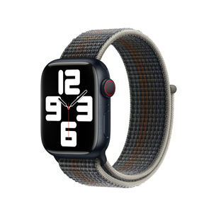 Apple Watch 45 мм, Sport Loop, темно-зеленый/серый - Сменный ремешок