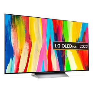LG OLED evo C2, 65'', 4K UHD, OLED, центральная подставка, серый/белый - Телевизор
