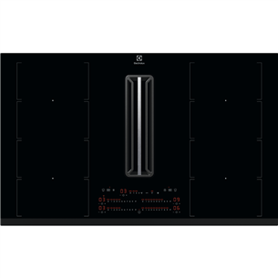 Electrolux, ширина 83 см, без рамы, черный - Интегрируемая индукционная варочная панель с вытяжкой