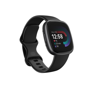 Fitbit Versa 4, melna - Viedpulkstenis FB523BKBK