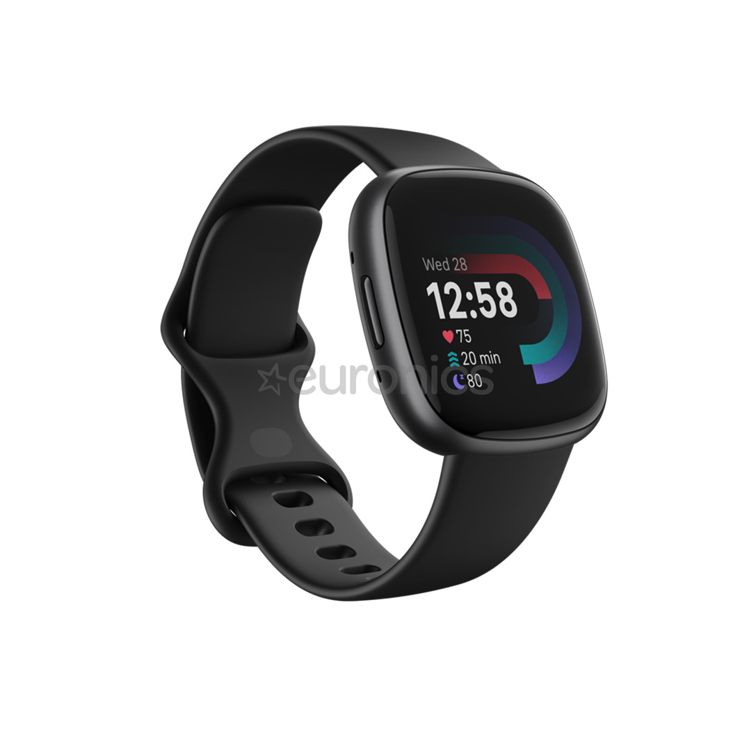 Fitbit Versa 4, melna - Viedpulkstenis