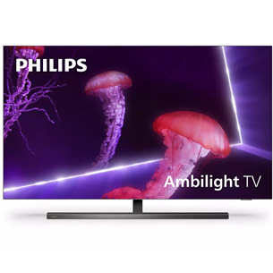 Philips OLED857, OLED, UHD 4K, 55", centra statīvs, pelēka - Televizors