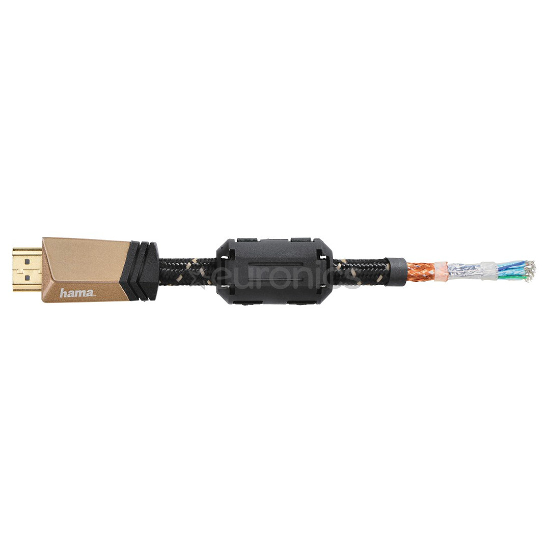 Hama Premium HDMI Cable with Ethernet, 1,5 m, melna - Vads