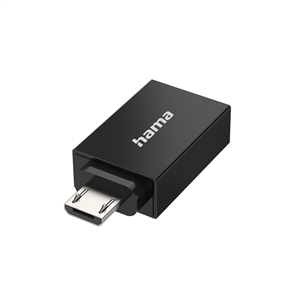 Hama USB-OTG-Adapter, Micro USB Plug - USB Socket, melna - Adapteris