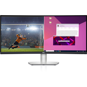 Dell S3423DWC, 34", WQHD, изогнутый, LED VA, USB-C, серебристый - Монитор S3423DWC