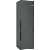 Bosch, NoFrost, 321 L, augstums 186 cm, melna nerūsējošā tērauda - Ledusskapis