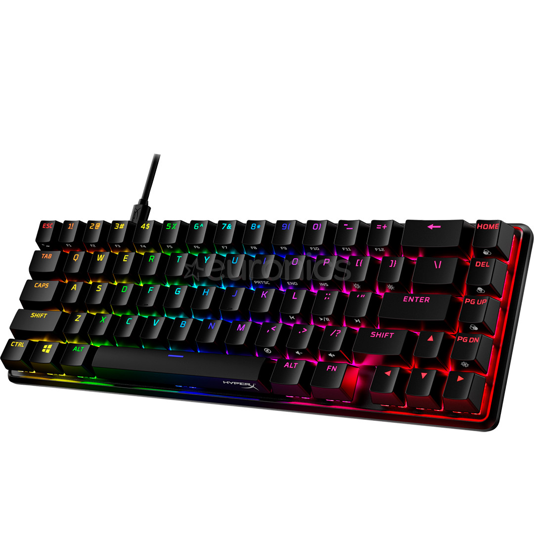 HyperX Alloy Origins 65, HyperX Red - Linear, US, mehāniskā, melna - Klaviatūra