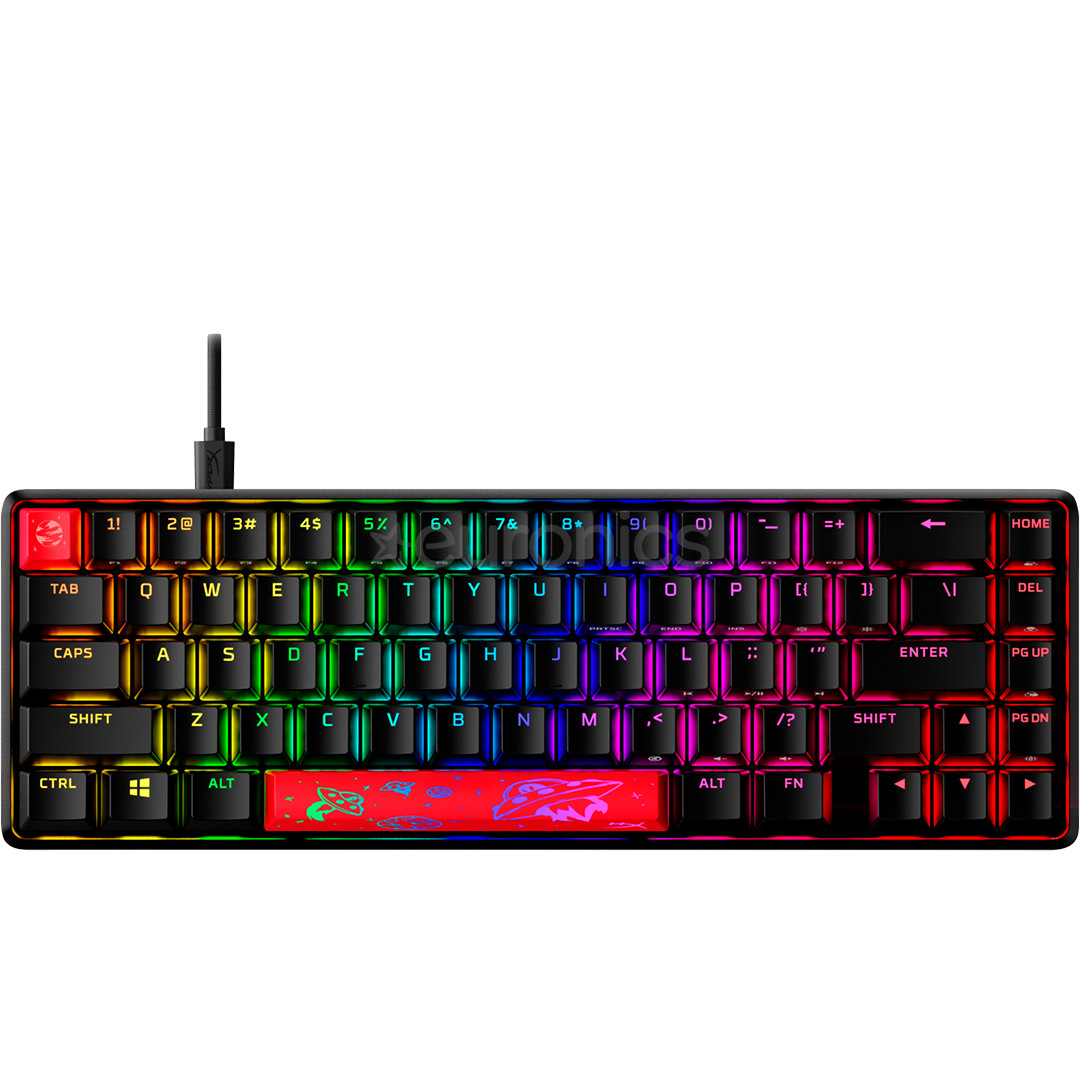 HyperX Alloy Origins 65, HyperX Red - Linear, US, mehāniskā, melna - Klaviatūra