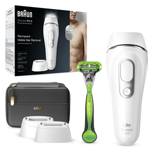 Braun Silk-expert Pro 5, balta - Fotoepilators vīriešiem