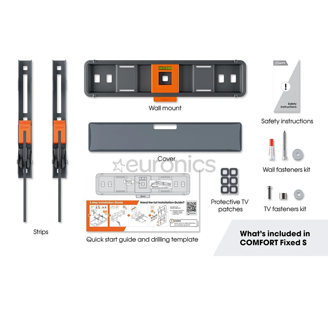 Vogels TVM 3203 Fixed TV Wall Mount, 19"-50'', black - LCD mount