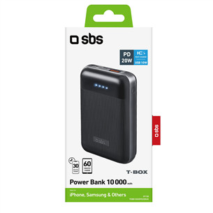 SBS Power Delivery 20W, 10 000 mAh, black - Power bank