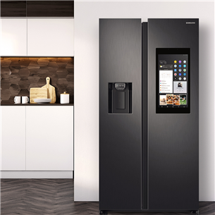 Samsung, Family Hub, 614 L, height 178 cm, black - SBS Refrigerator