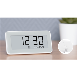 Xiaomi Mi Temperature and Humidity Monitor Clock, balta - Temperatūras un mitruma uzraugs