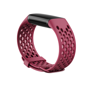 Fitbit Sport Band Charge 5, small, black cherry - Watch band FB181SBBYS