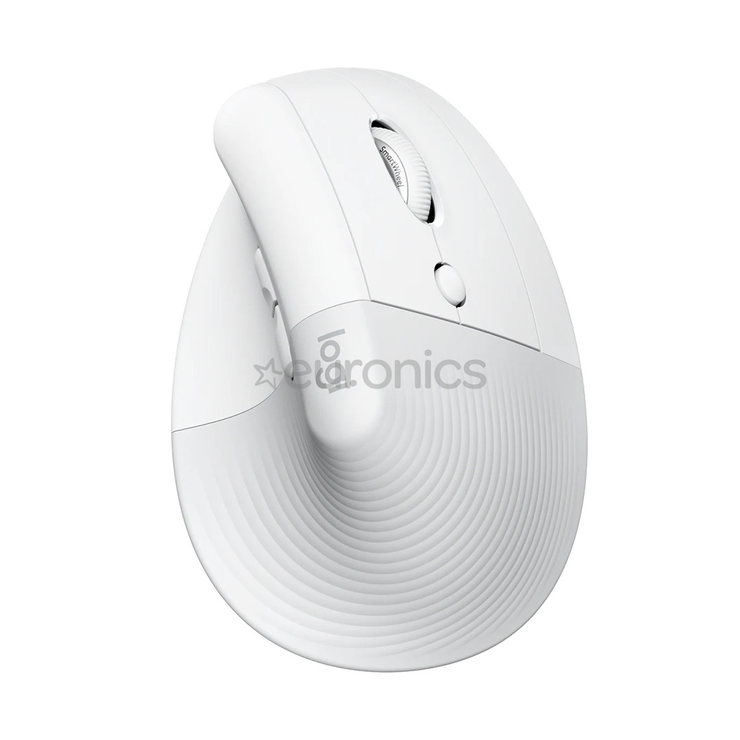 Logitech Lift Vertical Ergonomic for Mac, silent, white - Wireless Optical Mouse