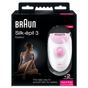 Braun Silk-épil 3, белый/розовый - Эпилятор