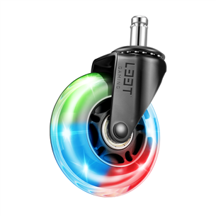 EL33T Rubber Casters, 3", RGB, 5pc, black - Gaming chair wheels