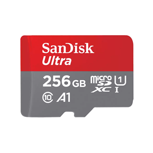 SanDisk Ultra microSDXC, 256 ГБ, серый - Карта памяти MicroSDXC с SD-адаптером SDSQUAC-256G-GN6MA