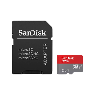SanDisk Ultra microSDXC, + adapteris, 256 GB - Atmiņas karte