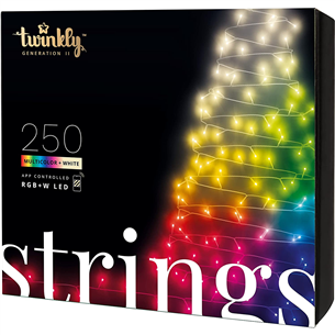 Twinkly Special Edition 250 RGB+W LED String (Gen II), IP44, 20 m, black - Smart Christmas Lights TWS250SPP-BEU