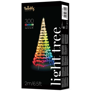 Twinkly Light Tree 3D, 300 LED, 2 m, IP44 - Viedās ziemassvētku gaismas