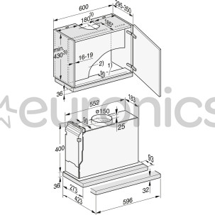 Miele, 600 m³/h, width 59.6 cm, inox - Built-in Cooker Hood