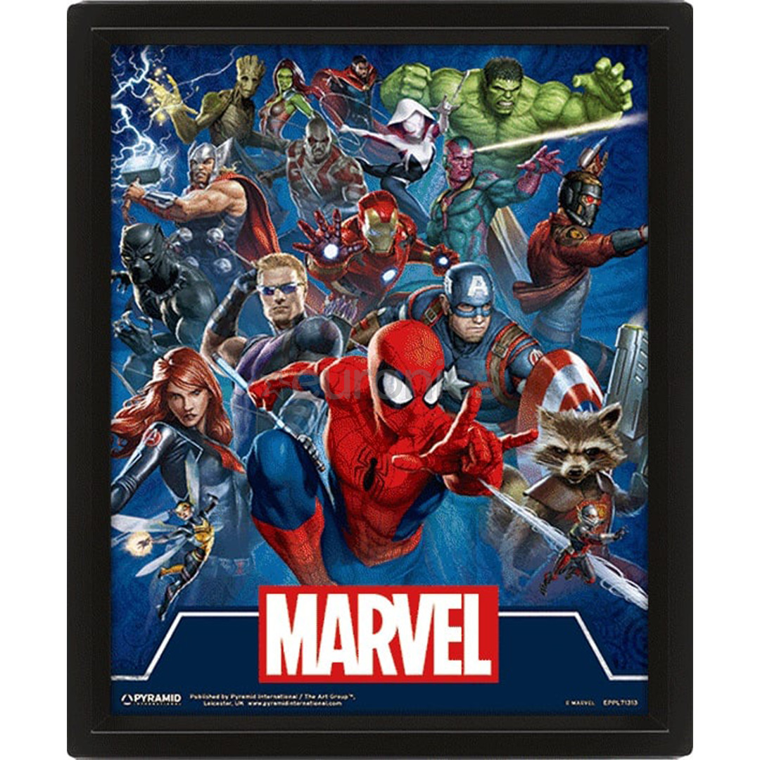 Pyramid International Framed 3D Effect Poster Marvel Cinematic Heroes - Plakāts