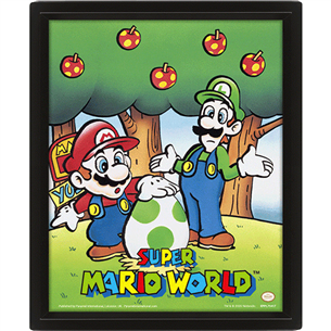 Pyramid International Framed 3D Effect Poster Super Mario World - Постер