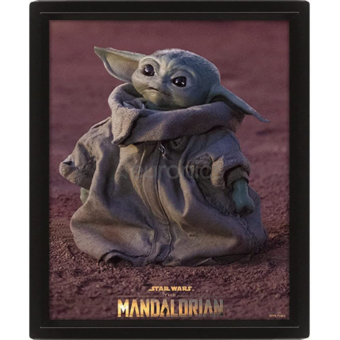 Pyramid International Framed 3D Effect Poster The Mandalorian Grogu - Plakāts
