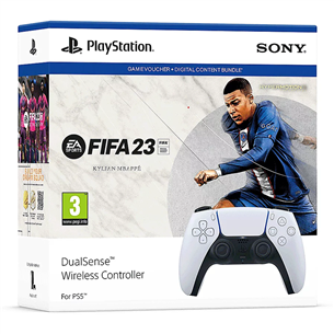 Sony DualSense + FIFA23, PlayStation 5, balta - Bezvadu kontrolieris + spele 711719440093