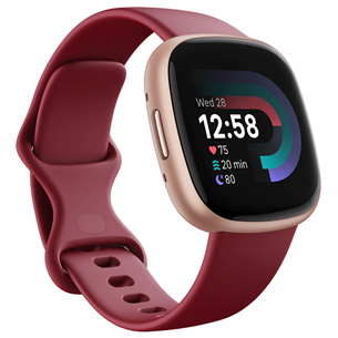 Fitbit Versa 4, sarkana/vara - Viedpulkstenis FB523RGRD